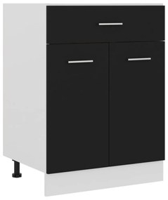 “Lyon” fekete szerelt fa fiókos alsószekrény 60 x 46 x 81,5 cm