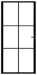 Fekete ESG üveg és alumínium beltéri ajtó 102,5 x 201,5 cm