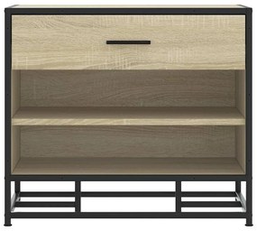 cipőpad Sonoma tölgy 60x40x53,5 cm Gépelt fa és fém