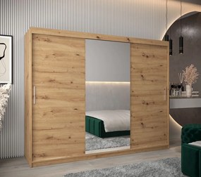 TIMEA 1 tolóajtós szekrény 250 cm széles - artisan tölgy