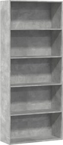 vidaXL betonszürke szerelt fa könyvszekrény 80 x 30 x 189 cm