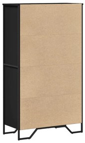 fekete szerelt fa magasszekrény 79,5 x 35,5 x 137,5 cm