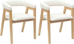 vidaXL Étkező Székek 2 pcs Természetes 54 x 57 x 73 cm Tömör Gumi Fa