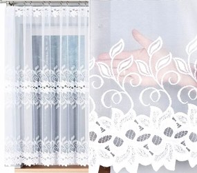 Bastia jacquard függöny mintás 648107 magasság 160cm, fehér színben (méterenként)