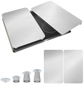 Edzett üveg tűzhely fedőlap szett 2 db-os 30x52 cm Universal Silver – Wenko