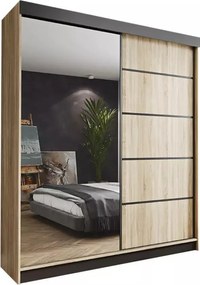 Amo 150 Tolóajtós Szekrény 150 cm, Sonoma Tölgy