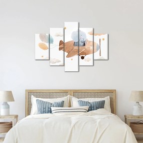 Kép - Akvarell elefánt egy repülőgépen (150x105 cm)