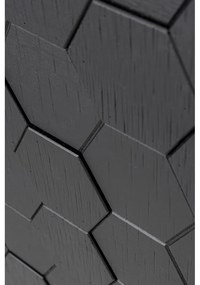 Fekete borovi fenyő alacsony komód 140x58 cm Linc – White Label