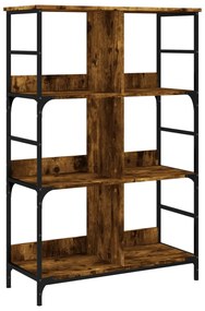 füstös tölgy színű szerelt fa könyvespolc 78,5 x 33 x 117,5 cm