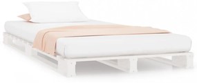 fehér tömör fenyőfa raklapágy 90 x 190 cm (Single)