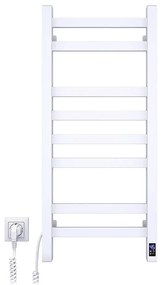 AVANGARD fürdőszobai törölközőszárító radiátor termosztáttal 251W/230V 80,6 cm IP44 fehér, bal oldali