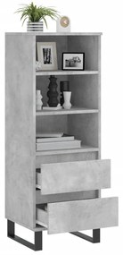 betonszürke szerelt fa magasszekrény 40 x 36 x 110 cm