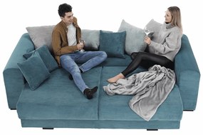 Extra tágas kanapé, kék, menta, világosszürke színű, GILEN BIG SOFA