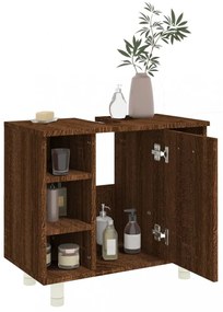 barna tölgyszínű szerelt fa fürdőszobaszekrény 60x32x53,5 cm