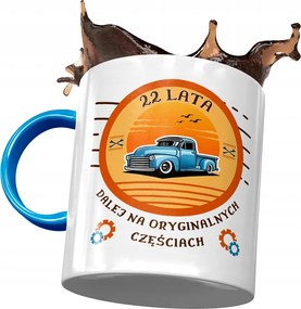 Kék Bögre Születésnapra 22 22. 22. Nyomtatott Fotóval