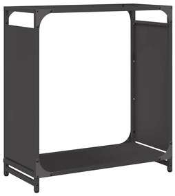 fekete hidegen hengerelt acél tűzifatároló 60x28x65 cm