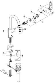 GROHE 23091000 - mosdócsaptelep BAULOOP 310 mm fényes króm