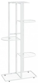 fehér 5 szintes acél virágtartó állvány 43 x 22 x 98 cm