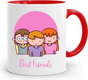 Piros Baráti Bögre Best Friends Ajándék fényképes nyomtatással