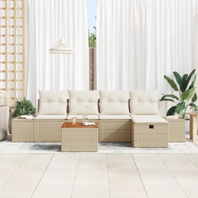 vidaXL 6 darabos Kerti Kanapé Szett Párnákkal Bézs Polyrattan