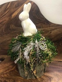 Moha dekoráció húsvéti nyuszi 22 x 16 cm