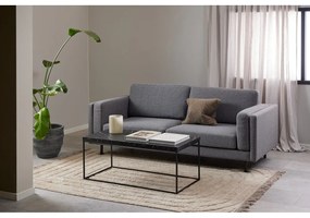 Fekete dohányzóasztal márvány dekoros asztallappal 55x110 cm Barossa – Actona