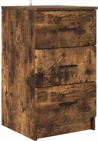 vidaXL Éjjeliszekrény fiókkal Füstölt tölgy 38 x 38 x 66 cm Faanyag
