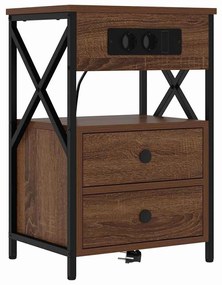 Éjjeliszekrény 2 pcs barna tölgy 40 x 31 x 60 cm Faanyag