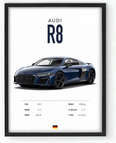Poszter keretben Audi R8 20x30 cm Ajándék ötlet