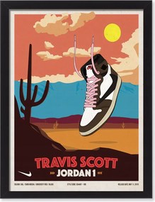 Jordan Travis Scott falikép keretben 40x30 cm