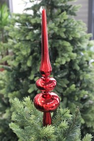 Piros karácsonyfa csúcsdísz 30cm