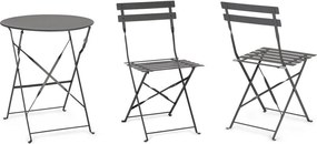 Antracitszürke acél kétszemélyes kerti étkezőgarnitúra Austin – Bizzotto