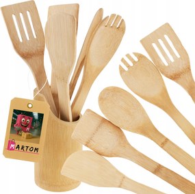 Konyhai Edény Tartozék Szett Kanál Spatula Állványban 6DB-OS