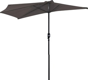 Outsunny Félkör alakú napernyő 270x138x236 cm-es kertbe, Crankkal - Szürke | Aosom