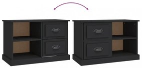 fekete szerelt fa TV-szekrény 73 x 35,5 x 47,5 cm