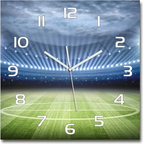 Stadion mintás üveg négyzet alakú falióra 60x60