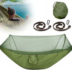 Nagy Függőágy Szúnyoghálóval Túra Napozóágy Túlélő Piknik 300 Kg-ig