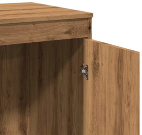 kézműves tölgy színű szerelt fa íróasztal 100 x 50 x 76 cm