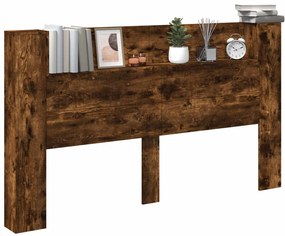 Fejtámla polcokkal Füstölt tölgy 180 x 16,5 x 103,5 cm Faanyag