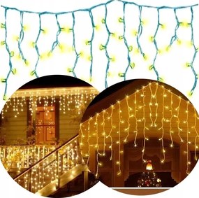 Jégcsap Karácsonyi Fényfüzér 300 Led Fehér Meleg Fényű Függöny