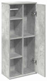betonszürke fürdőszobaszekrény tekercstartóval 39x22x90 cm