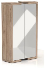 Lineart magas szekrény 111,2 x 50 x 187,6 cm, világos szilfa / fehér