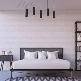 Csillár zsinóron DANTE 5xGU10/25W/230V fekete/arany