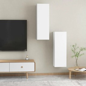 2 db fehér szerelt fa TV-szekrény 30,5 x 30 x 90 cm