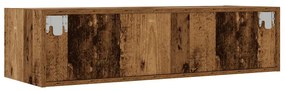 TV szekrény LED világítással régi fa 100X35,5x25 cm