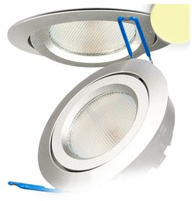 Süllyesztett LED lámpa, ezüst, 8W, 490 lm, 2700K melegfehér, 140°, fényerőszabályozható