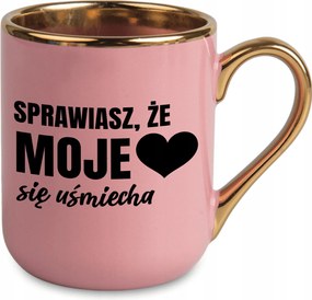 Bögre Elegáns Rózsaszín Pároknak Bájos Ajándék A Szívem Mosolyog