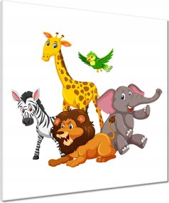 Vászonkép 60x60 Mosolygó szafari állatok