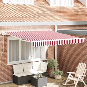 Automatikus Behúzható Napellenző Piros és Fehér 300x250 cm