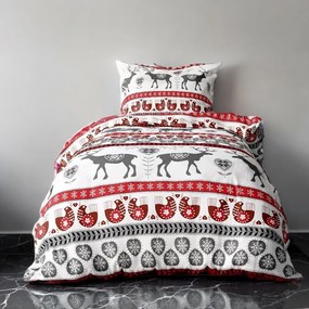 Pamut karácsonyi mintájú ágyneműhuzat Homa ORA ROMANCE 140X200 cm